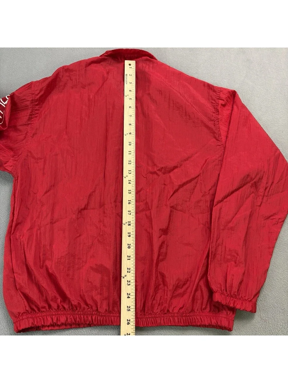 Vintage 80s Corvette Windbreaker Jacket Size Medium Red Sports Car